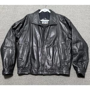 VTG 80s 90s Watershed Lamb Skin Leather Bomber Jacket Mens L